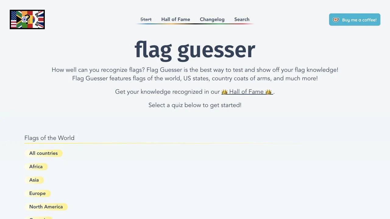 Flag Guesser — country and regional flag-quiz catalog