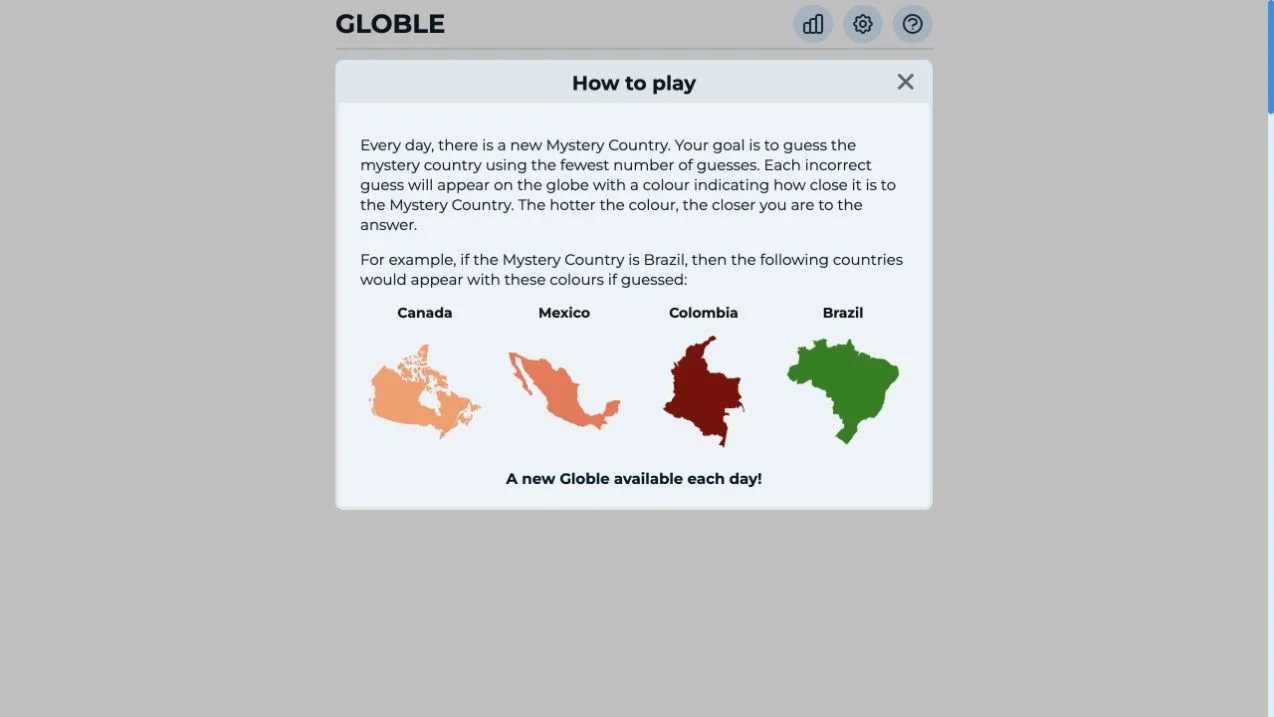 Globle (globle.org) — daily country input and proximity-color help on globle.org