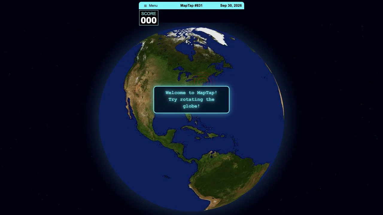 MapTap — daily globe challenge introduction