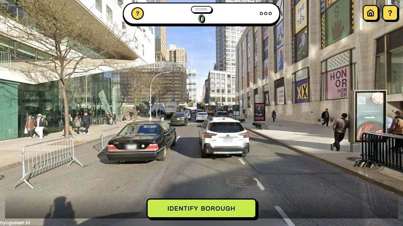 NYCGuessr — loaded daily nyc location interface with score and identify borough control